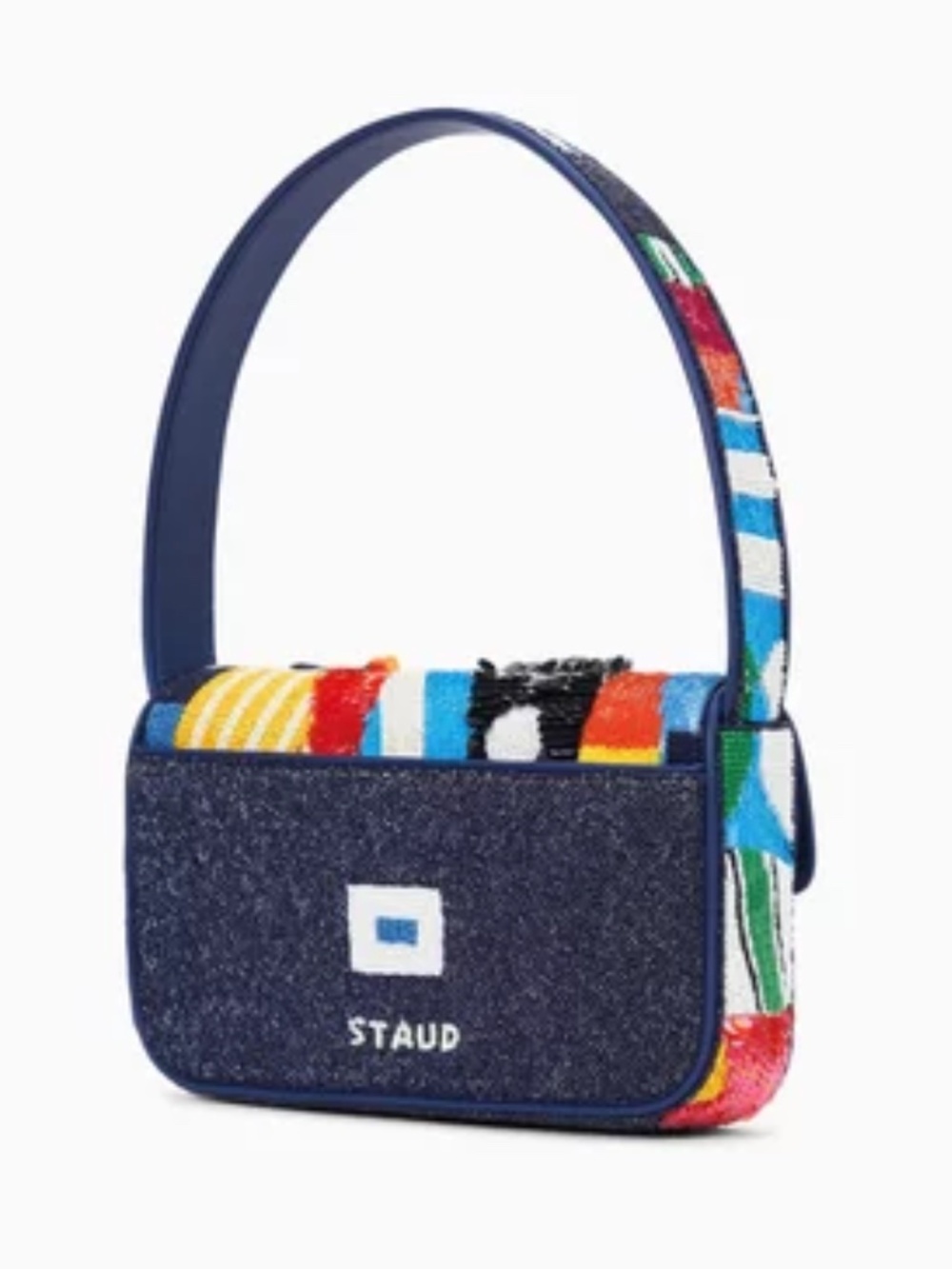 AUTH NWT Staud Tommy Glass Bead Sequin Shoulder Bag In Sails UP ~NEW Arrival~ - Picture 14 of 16